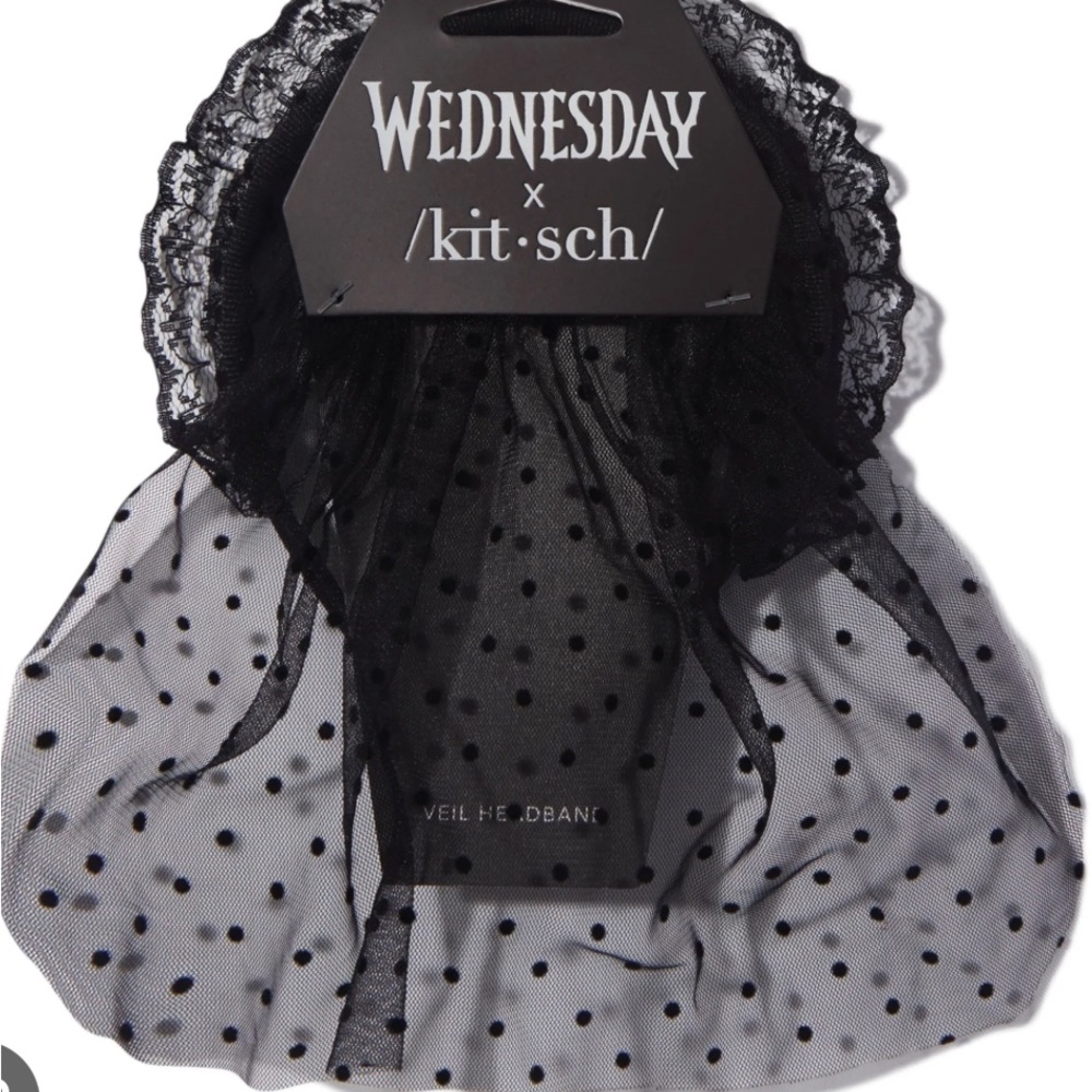 Black Polka Dot Veil Headband